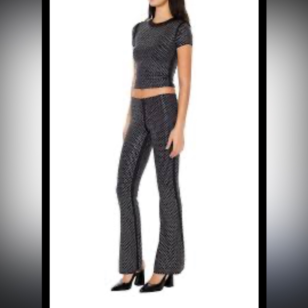 NWT F21 Contour sculpt rhinestone top and pants set S Forever 21